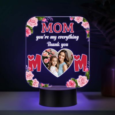 Mom You are My Everything Personalized Led Lamp with Mutlicolored Light & USB Powered | Mothers Day Gift for Mom | Thankyou Gift for Mom
